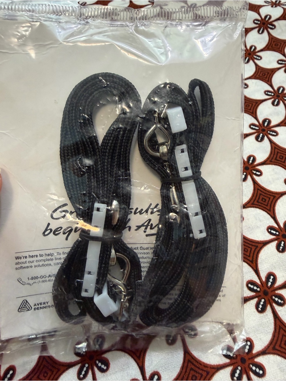 Avery Black Key & Card Lanyards with Swivel Clips - Pack of 2